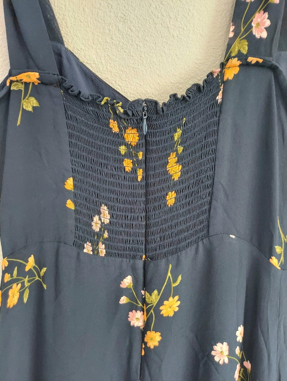 Reformation Fulton Floral Navy Blue Midi Dress Princess Margaret Size 10 - Picture 8 of 15